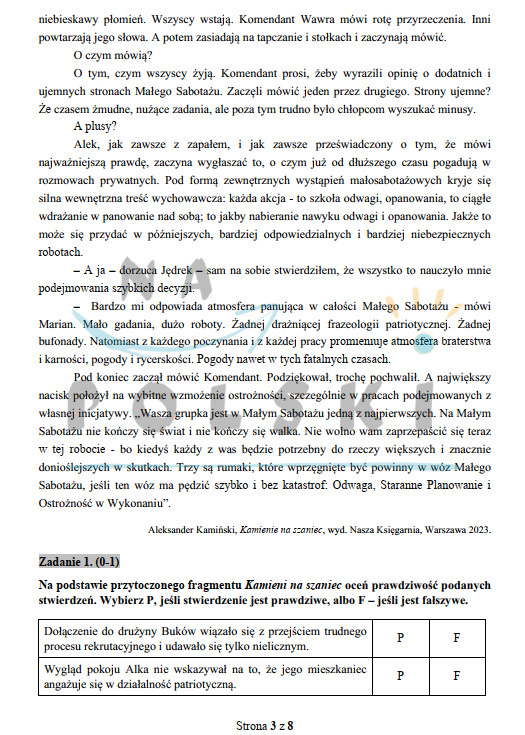 Kamienie Na Szaniec Sprawdzian Po Omówieniu Lektury "Kamienie na szaniec" - próbny egzamin ósmoklasisty | Na Polski
